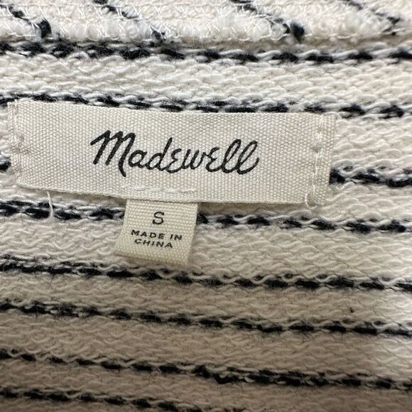 Madewell lace up pullover cream/navy striped top - Picture 6 of 7